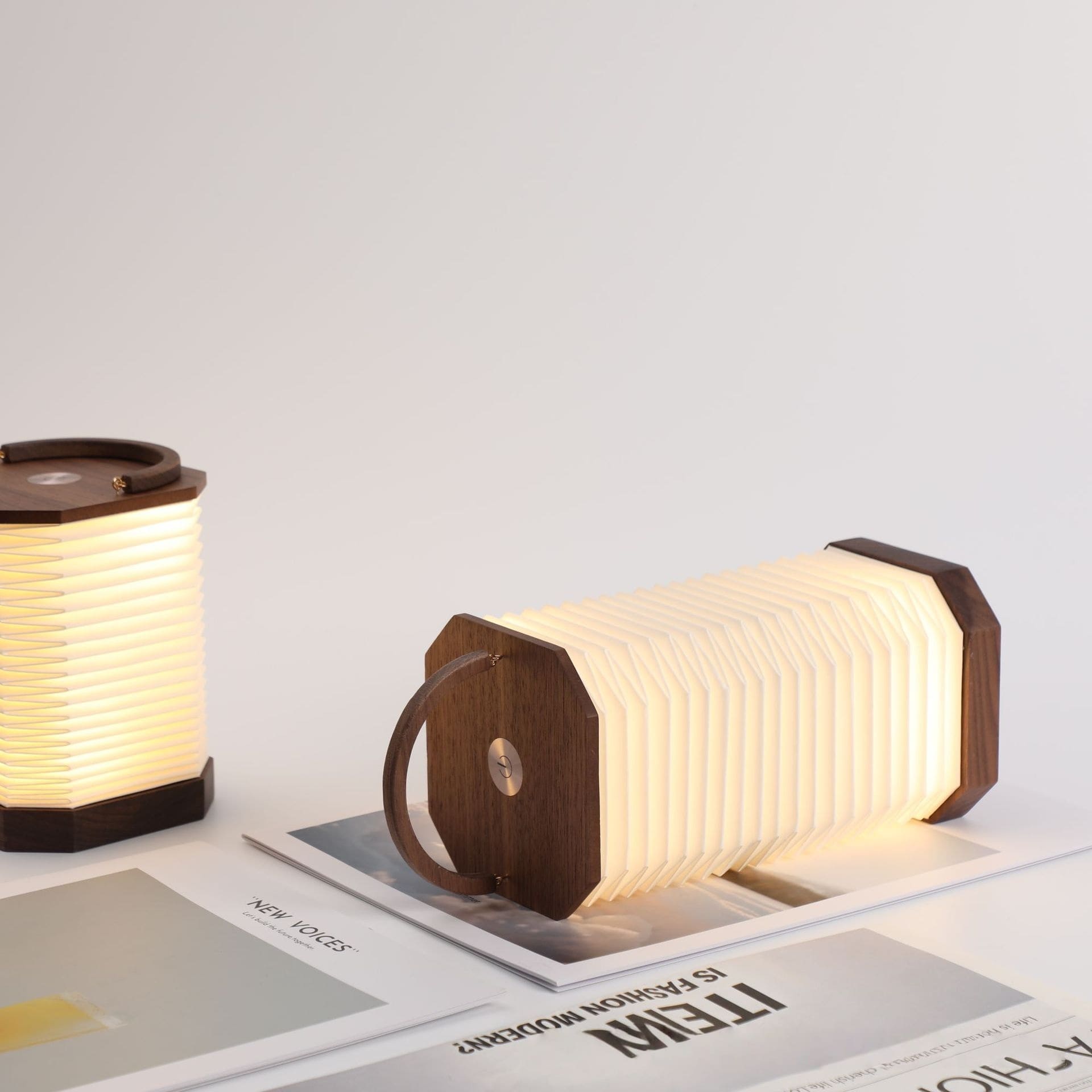 Portable Wooden Accordion Lamp Night Light