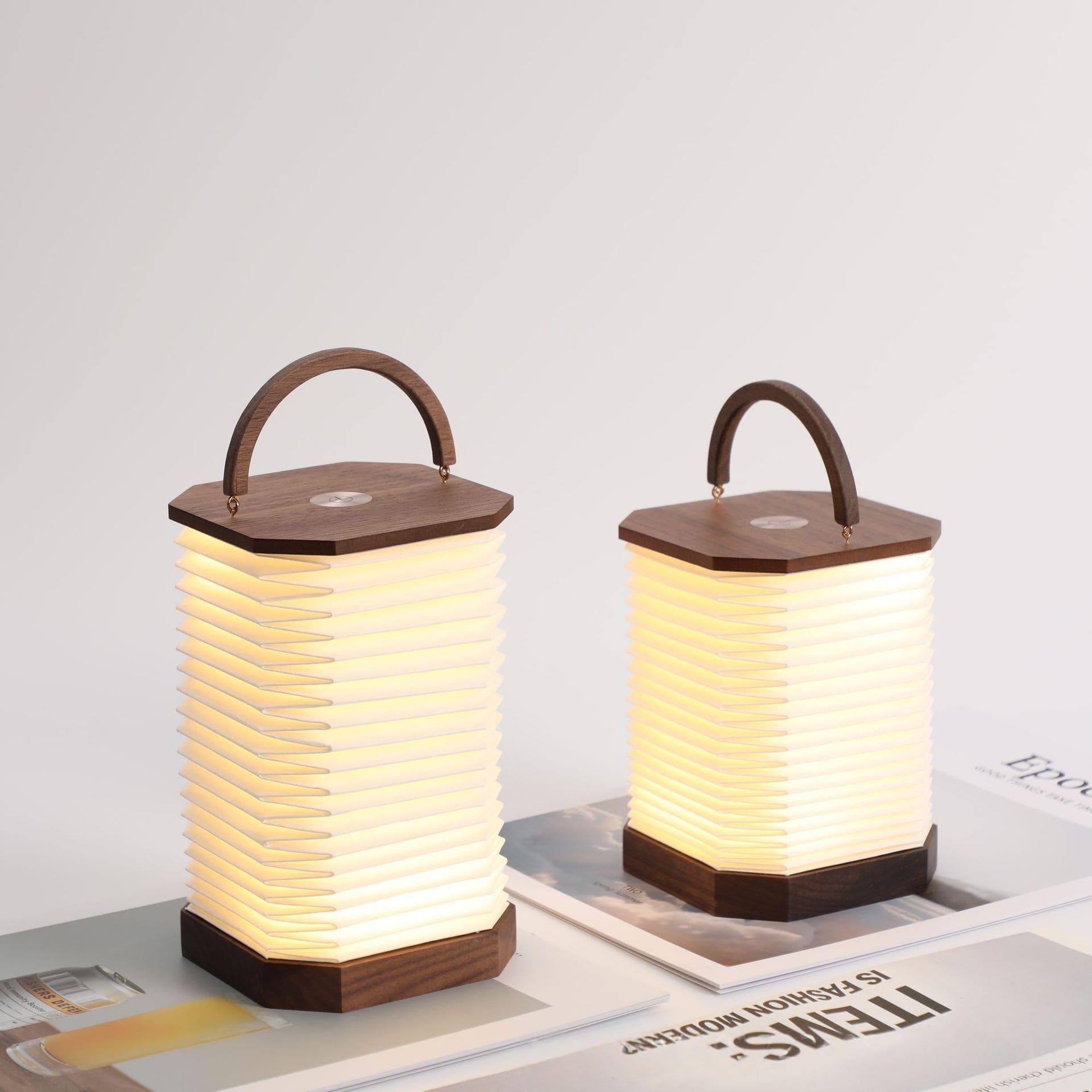 Portable Wooden Accordion Lamp Night Light