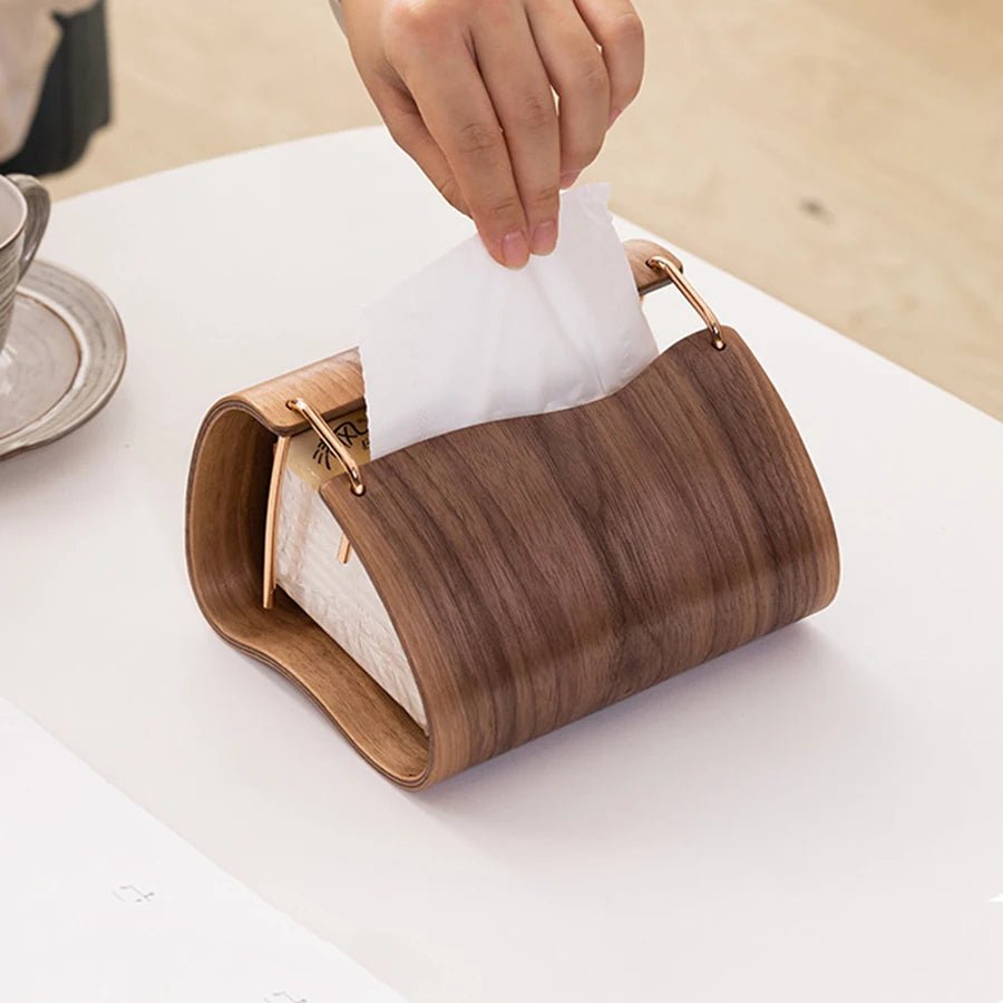 Retro Wooden Tissue Box Cover & Nordic Napkin Holder