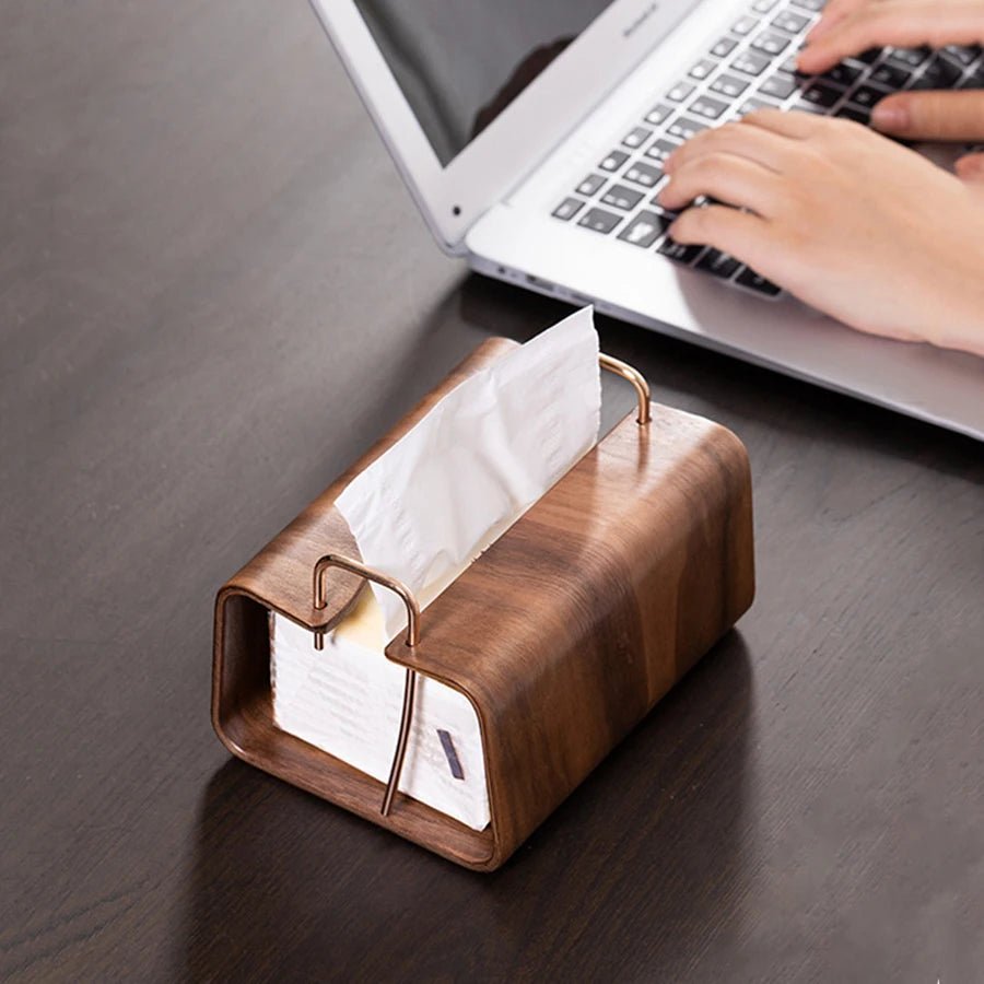 Retro Wooden Tissue Box Cover & Nordic Napkin Holder