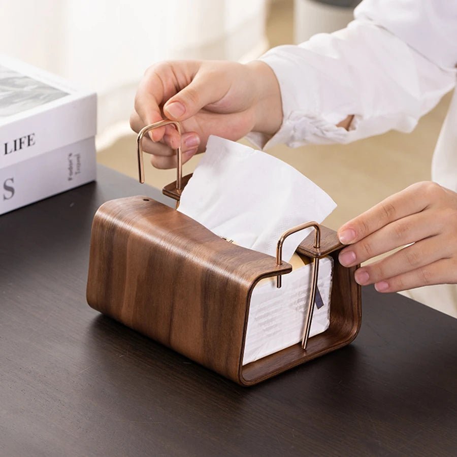 Retro Wooden Tissue Box Cover & Nordic Napkin Holder