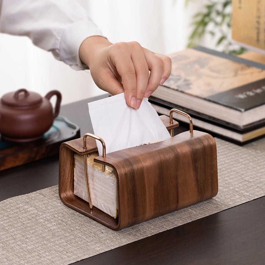 Retro Wooden Tissue Box Cover & Nordic Napkin Holder