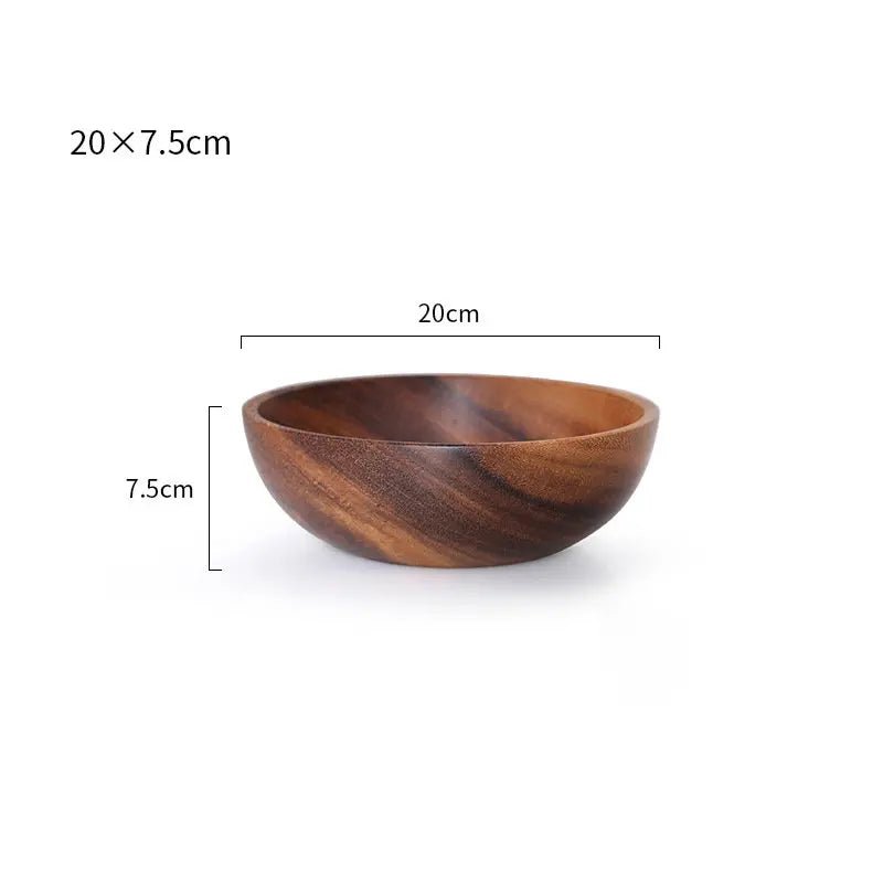Solid Acacia Wood Salad Bowl Set | Includes Servers - OakoryOakory