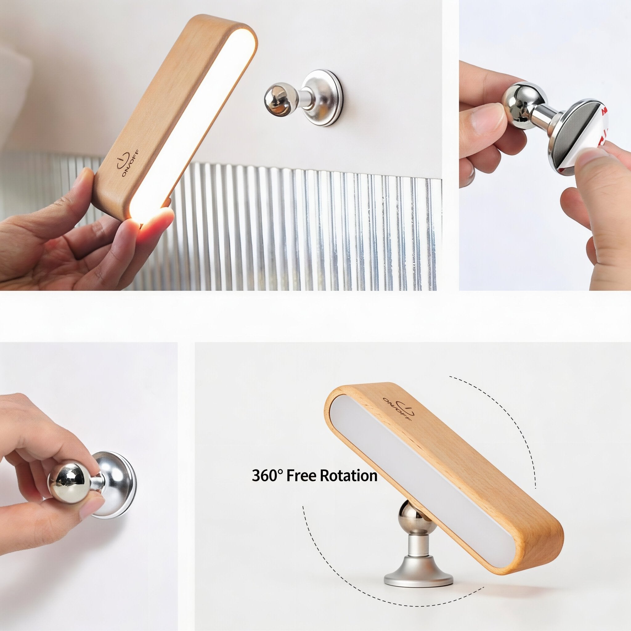 Solid Wood LED Desk Lamp Rechargeable - OakoryOakory