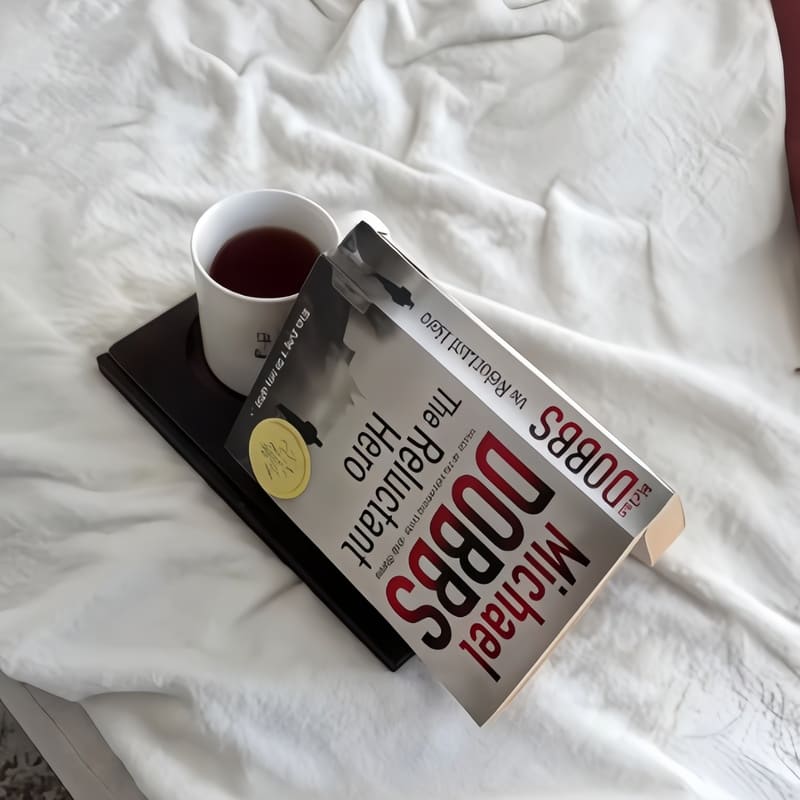 Triangle Wooden Book Rest with Cup Holder