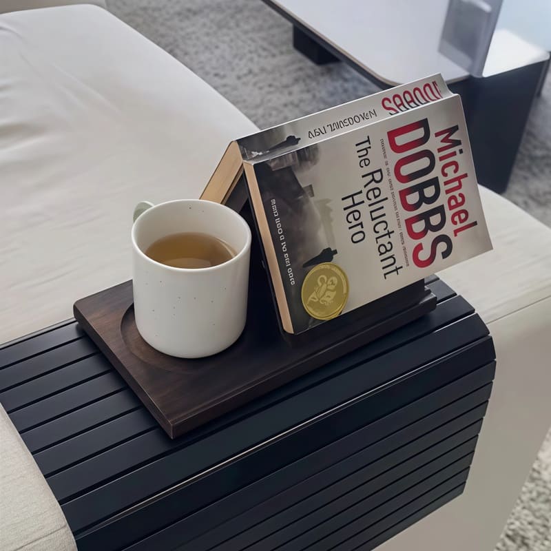 Triangle Wooden Book Rest with Cup Holder
